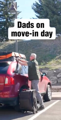 Dads on move-in day